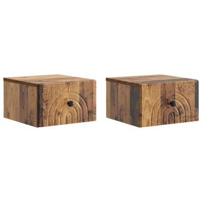 vidaXL Stenski nočni omarici 2 pcs Star les 33 x 34,5 x 20 cm