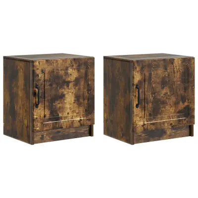 vidaXL Nočna omarica 2 pcs Dimljen hrast 43 x 34,5 x 47 cm