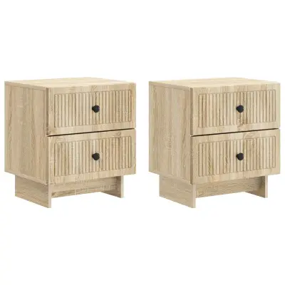 vidaXL Nočna omarica s predalom 2 pcs Sonoma hrast 43 x 34,5 x 47,5 cm