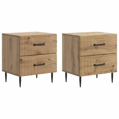 vidaXL Nočna omarica 2 pcs Artisan hrast 43 x 34,5 x 47,5 cm