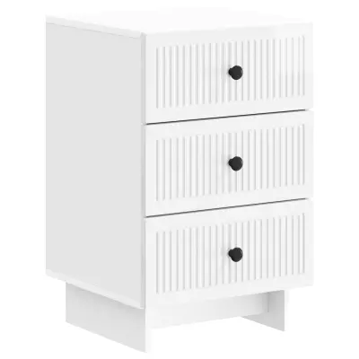 vidaXL Nočna omarica Bela visok sijaj 43 x 41 x 66,5 cm Inženirski les