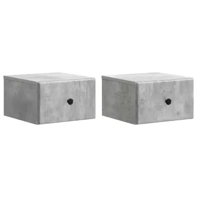 vidaXL Stenski nočni omarici 2 pcs Betonsko siva 34,5 x 33 x 20 cm