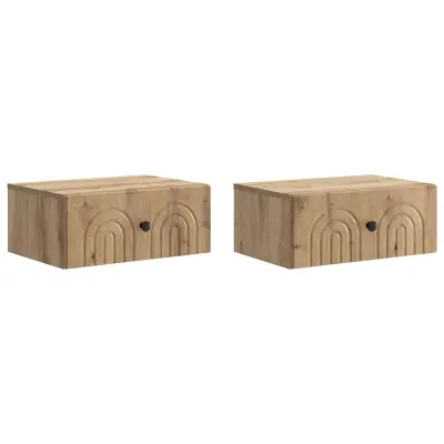 vidaXL Stenski nočni omarici 2 pcs Artisan hrast 49 x 34,5 x 20 cm