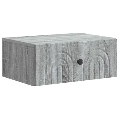 vidaXL Stenski nočni omarici s predalom Siva Sonoma 49 x 34,5 x 20 cm