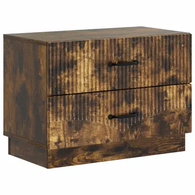 vidaXL Nočna omarica Dimljen hrast 62 x 34,5 x 44,5 cm Inženirski les