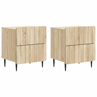 vidaXL Nočna omarica s predalom 2 pcs Sonoma hrast 43 x 34,5 x 49,5 cm