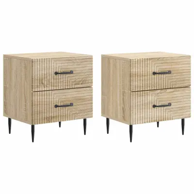 vidaXL Nočna omarica s predalom 2 pcs Sonoma hrast 43 x 34,5 x 47,5 cm