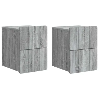 vidaXL Stenski nočni omarici 2 pcs Siva Sonoma 33 x 34,5 x 43 cm