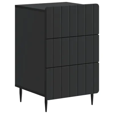 vidaXL Nočna omarica s predalom Črna 43x 41 x 68 cm Inženirski les