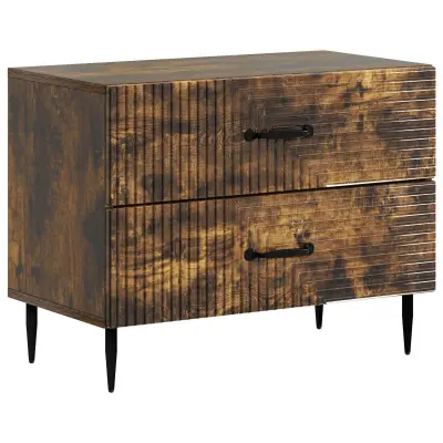 vidaXL Nočna omarica Dimljen hrast 62 x 34,5 x 47,5 cm Inženirski les