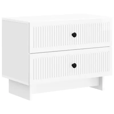 vidaXL Nočna omarica s predalom Bela visok sijaj 62 x 34,5 x 47,5 cm