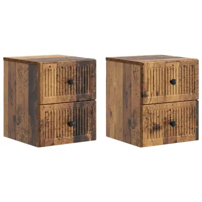 vidaXL Stenski nočni omarici 2 pcs Star les 33 x 34,5 x 40 cm