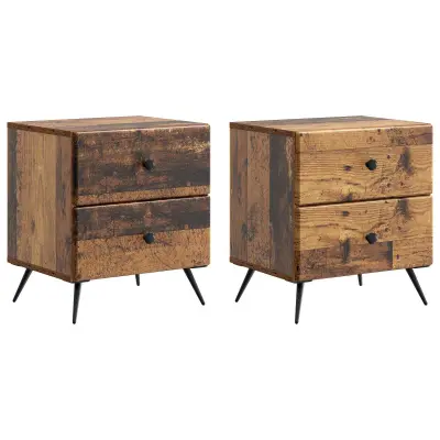 vidaXL Nočna omarica 2 pcs Star les 43 x 34,5 x 47,5 cm Inženirski les