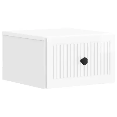 vidaXL Stenski nočni omarici Bela visok sijaj 33 x 34,5 x 20 cm