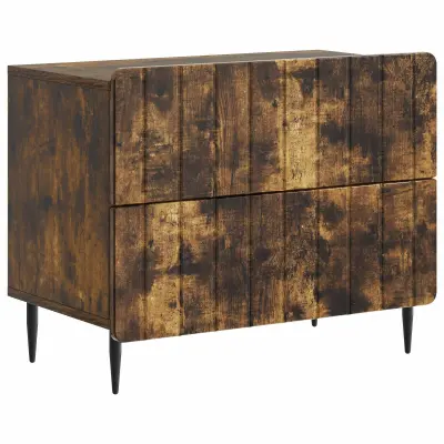 vidaXL Nočna omarica Dimljen hrast 62 x 34,5 x 49,5 cm Inženirski les