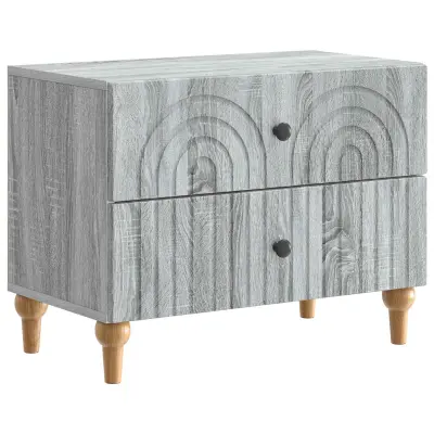 vidaXL Nočna omarica Siva Sonoma 62 x 34,5 x 48 cm Inženirski les