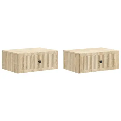 vidaXL Nočna omarica s predalom 2 pcs Sonoma hrast 49 x 34,5 x 20 cm