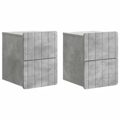 vidaXL Stenski nočni omarici 2 pcs Betonsko siva 33 x 34,5 x 43 cm