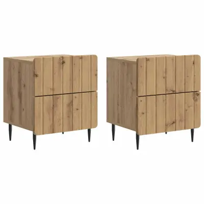 vidaXL Nočna omarica 2 pcs Artisan hrast 43 x 34,5 x 49,5 cm