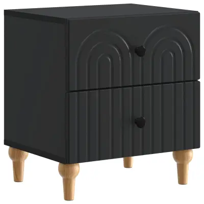 vidaXL Nočna omarica s predalom Črna 43 x 34,5 x 48 cm Inženirski les