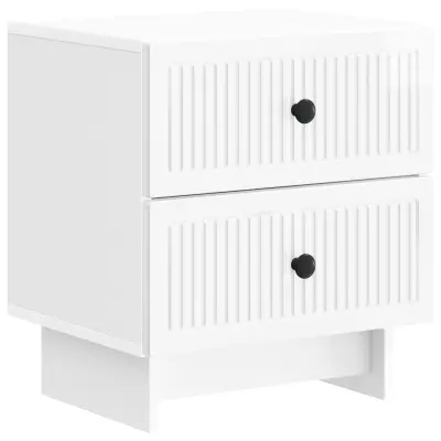 vidaXL Nočna omarica s predalom Bela visok sijaj 43 x 34,5 x 47,5 cm