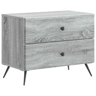 vidaXL Nočna omarica Siva Sonoma 62 x 34,5 x 47,5 cm Inženirski les