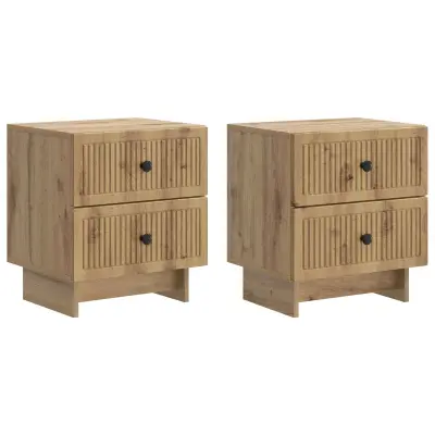 vidaXL Nočna omarica 2 pcs Artisan hrast 43 x 34,5 x 47,5 cm