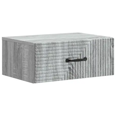 vidaXL Stenski nočni omarici s predalom Siva Sonoma 49 x 34,5 x 20 cm