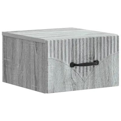 vidaXL Stenski nočni omarici s predalom Siva Sonoma 34,5 x 33 x 20 cm