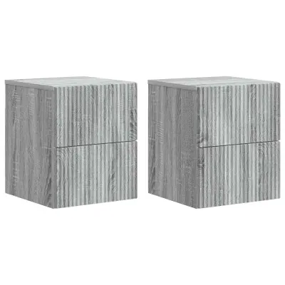 vidaXL Stenski nočni omarici 2 pcs Siva Sonoma 33 x 34,5 x 40 cm