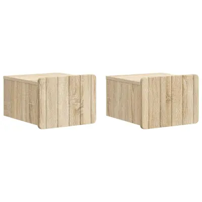 vidaXL Stenski nočni omarici 2 pcs Sonoma hrast 33 x 34,5 x 24 cm