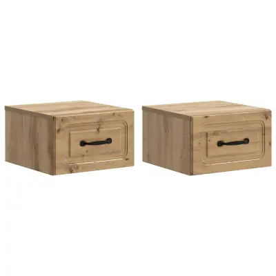 vidaXL Stenski nočni omarici 2 pcs Artisan hrast 34,5 x 33 x 20 cm