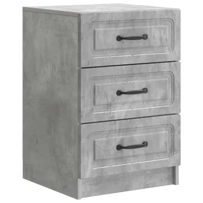 vidaXL Nočna omarica Betonsko siva 43 x 41 x 63,5 cm Inženirski les