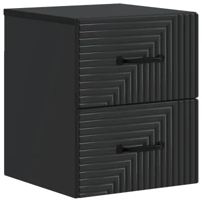 vidaXL Stenski nočni omarici Črna 34,5 x 33 x 40 cm Inženirski les
