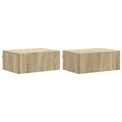 vidaXL Stenski nočni omarici 2 pcs Sonoma hrast 49 x 34,5 x 20 cm