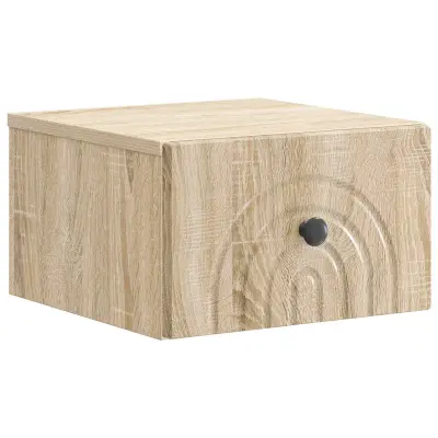 vidaXL Stenski nočni omarici s predalom Sonoma hrast 33 x 34,5 x 20 cm