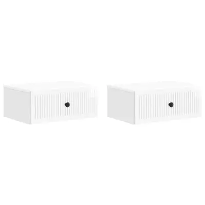 vidaXL Nočna omarica 2 pcs Bela visok sijaj 49 x 34,5 x 20 cm