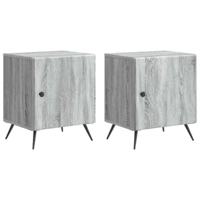 vidaXL Nočna omarica 2 pcs Siva Sonoma 43 x 34,5 x 50 cm