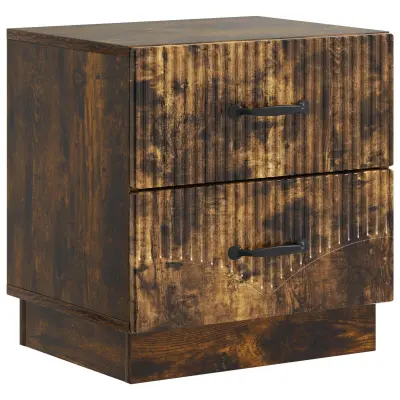 vidaXL Nočna omarica Dimljen hrast 43 x 34,5 x 44,5 cm Inženirski les