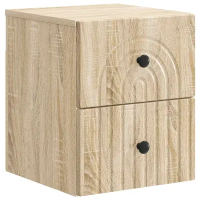 vidaXL Stenski nočni omarici s predalom Sonoma hrast 33 x 34,5 x 40 cm
