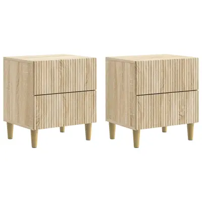 vidaXL Nočna omarica s predalom 2 pcs Sonoma hrast 43 x 34,5 x 48 cm