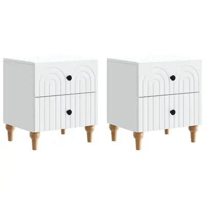 vidaXL Nočna omarica 2 pcs Bela 43 x 34,5 x 48 cm Inženirski les