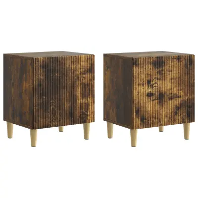 vidaXL Nočna omarica 2 pcs Dimljen hrast 43 x 34,5 x 50 cm