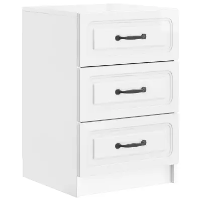 vidaXL Nočna omarica Bela visok sijaj 43 x 41 x 63,5 cm Inženirski les