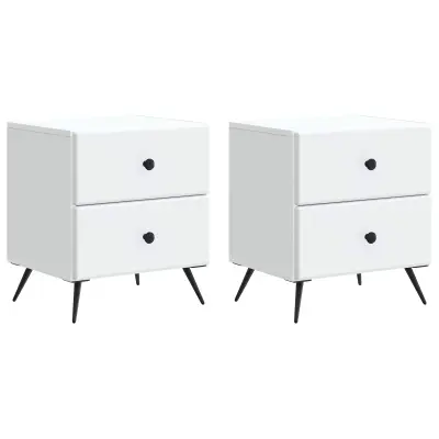 vidaXL Nočna omarica 2 pcs Bela 43 x 34,5 x 47,5 cm Inženirski les