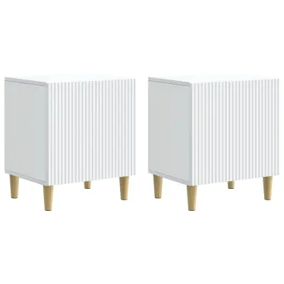 vidaXL Nočna omarica 2 pcs Bela 43 x 34,5 x 50 cm Inženirski les
