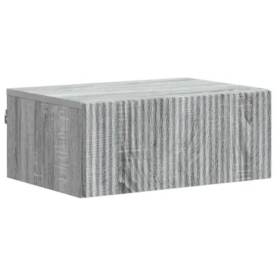 vidaXL Stenski nočni omarici s predalom Siva Sonoma 49 x 34,5 x 20 cm