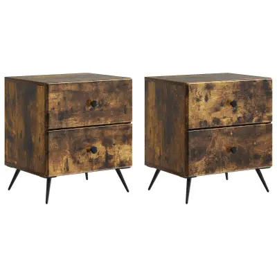 vidaXL Nočna omarica 2 pcs Dimljen hrast 43 x 34,5 x 47,5 cm
