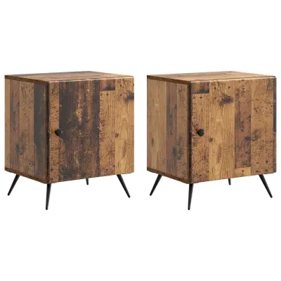 vidaXL Nočna omarica 2 pcs Star les 43 x 34,5 x 50 cm Inženirski les