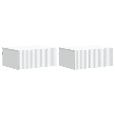 vidaXL Stenski nočni omarici s predalom 2 pcs Bela 49 x 34,5 x 20 cm